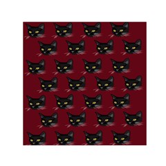 Face Cat Animals Red Small Satin Scarf (square) by Mariart