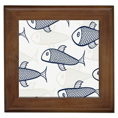 Fish Graphic Flooring Blue Seaworld Swim Water Framed Tiles by Mariart