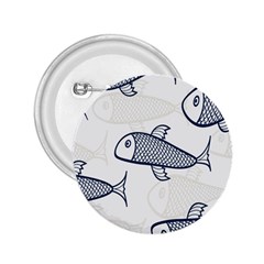 Fish Graphic Flooring Blue Seaworld Swim Water 2 25  Buttons