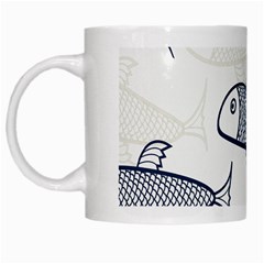 Fish Graphic Flooring Blue Seaworld Swim Water White Mugs