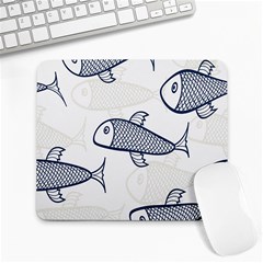 Fish Graphic Flooring Blue Seaworld Swim Water Large Mousepads by Mariart