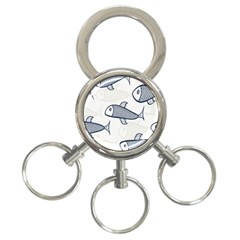 Fish Graphic Flooring Blue Seaworld Swim Water 3-ring Key Chains by Mariart