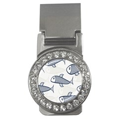 Fish Graphic Flooring Blue Seaworld Swim Water Money Clips (cz)  by Mariart