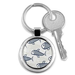 Fish Graphic Flooring Blue Seaworld Swim Water Key Chains (round) 