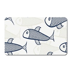 Fish Graphic Flooring Blue Seaworld Swim Water Magnet (rectangular) by Mariart