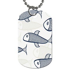 Fish Graphic Flooring Blue Seaworld Swim Water Dog Tag (one Side)