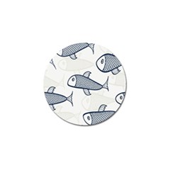 Fish Graphic Flooring Blue Seaworld Swim Water Golf Ball Marker (4 Pack)