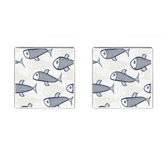 Fish Graphic Flooring Blue Seaworld Swim Water Cufflinks (square) by Mariart