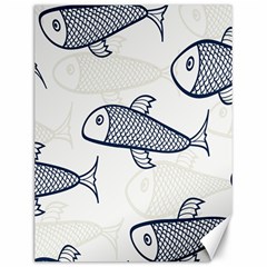 Fish Graphic Flooring Blue Seaworld Swim Water Canvas 12  X 16  