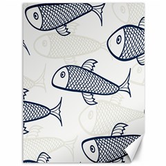 Fish Graphic Flooring Blue Seaworld Swim Water Canvas 36  X 48  