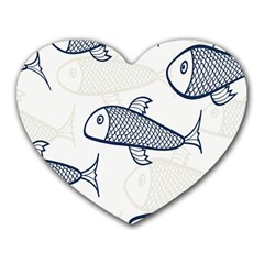 Fish Graphic Flooring Blue Seaworld Swim Water Heart Mousepads by Mariart