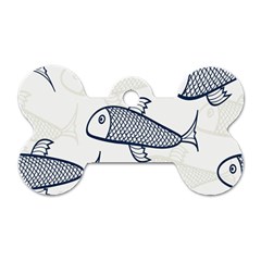 Fish Graphic Flooring Blue Seaworld Swim Water Dog Tag Bone (two Sides) by Mariart