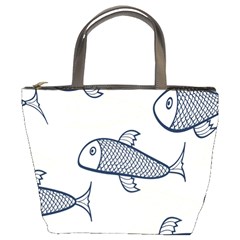 Fish Graphic Flooring Blue Seaworld Swim Water Bucket Bags