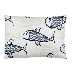 Fish Graphic Flooring Blue Seaworld Swim Water Pillow Case