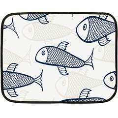 Fish Graphic Flooring Blue Seaworld Swim Water Fleece Blanket (mini)