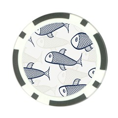 Fish Graphic Flooring Blue Seaworld Swim Water Poker Chip Card Guard (10 Pack) by Mariart