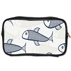 Fish Graphic Flooring Blue Seaworld Swim Water Toiletries Bags by Mariart