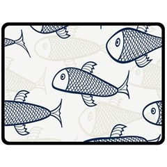 Fish Graphic Flooring Blue Seaworld Swim Water Fleece Blanket (large)  by Mariart