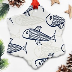 Fish Graphic Flooring Blue Seaworld Swim Water Ornament (snowflake) by Mariart