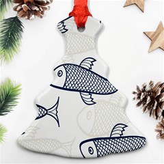 Fish Graphic Flooring Blue Seaworld Swim Water Ornament (christmas Tree) 