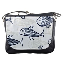 Fish Graphic Flooring Blue Seaworld Swim Water Messenger Bags