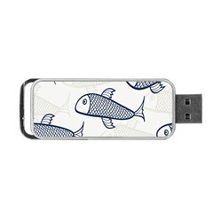 Fish Graphic Flooring Blue Seaworld Swim Water Portable Usb Flash (one Side) by Mariart