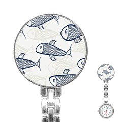 Fish Graphic Flooring Blue Seaworld Swim Water Stainless Steel Nurses Watch by Mariart