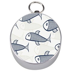 Fish Graphic Flooring Blue Seaworld Swim Water Silver Compasses