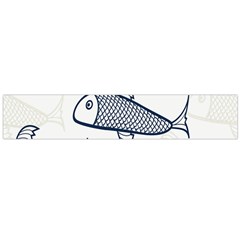 Fish Graphic Flooring Blue Seaworld Swim Water Large Flano Scarf 