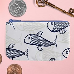 Fish Graphic Flooring Blue Seaworld Swim Water Large Coin Purse