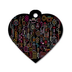 Features Illustration Dog Tag Heart (two Sides)