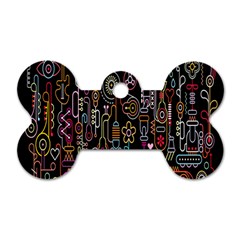 Features Illustration Dog Tag Bone (one Side) by Mariart