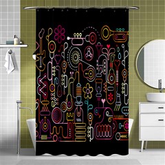 Features Illustration Shower Curtain 48  X 72  (small) 