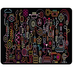 Features Illustration Double Sided Fleece Blanket (medium)  by Mariart