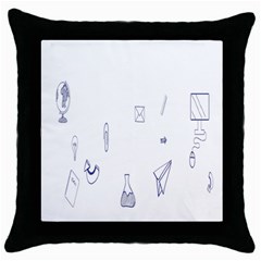 Formulas Laboratories Formulas Mathematics Chemistry Blue Throw Pillow Case (black) by Mariart