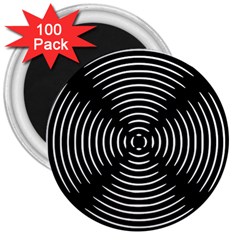 Gold Wave Seamless Pattern Black Hole 3  Magnets (100 Pack)