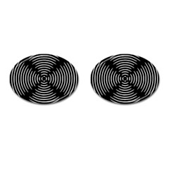 Gold Wave Seamless Pattern Black Hole Cufflinks (oval) by Mariart