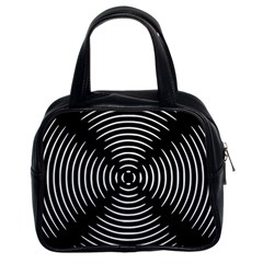 Gold Wave Seamless Pattern Black Hole Classic Handbags (2 Sides) by Mariart