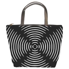 Gold Wave Seamless Pattern Black Hole Bucket Bags by Mariart