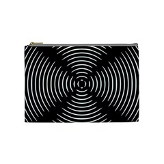 Gold Wave Seamless Pattern Black Hole Cosmetic Bag (medium)  by Mariart