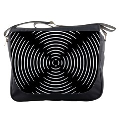 Gold Wave Seamless Pattern Black Hole Messenger Bags