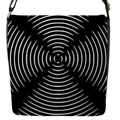 Gold Wave Seamless Pattern Black Hole Flap Messenger Bag (s)