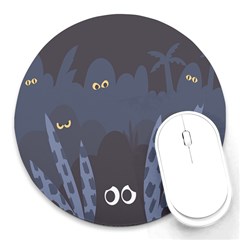 Ghost Halloween Eye Night Sinister Round Mousepads