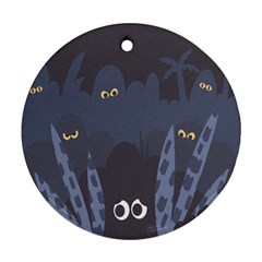 Ghost Halloween Eye Night Sinister Ornament (round) by Mariart