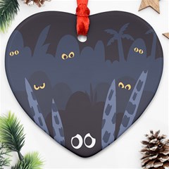 Ghost Halloween Eye Night Sinister Ornament (heart)