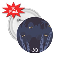 Ghost Halloween Eye Night Sinister 2 25  Buttons (10 Pack)  by Mariart