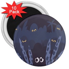 Ghost Halloween Eye Night Sinister 3  Magnets (10 Pack)  by Mariart