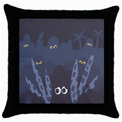 Ghost Halloween Eye Night Sinister Throw Pillow Case (black)