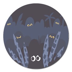 Ghost Halloween Eye Night Sinister Magnet 5  (round)