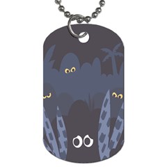 Ghost Halloween Eye Night Sinister Dog Tag (one Side) by Mariart